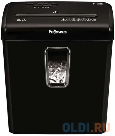 Шредер fellowes® powershred® p-30c, din p-4, 4х34 мм, 6 лст., 15, фотография 1
