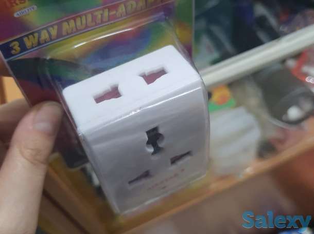 Универсальный тройной двойной адаптер-переходник евровилка, фотография 2