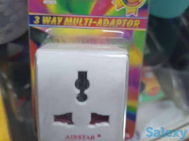 Универсальный тройной двойной адаптер-переходник евровилка, фотография 1