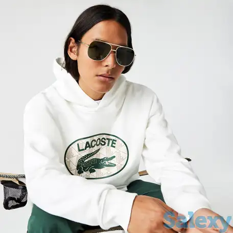 Мужская свободная толстовка lacoste loose fit с капюшоном и фирменной монограммой, фотография 1