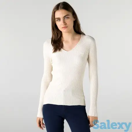 Женский свитер lacoste с v-образным воротом, фотография 1