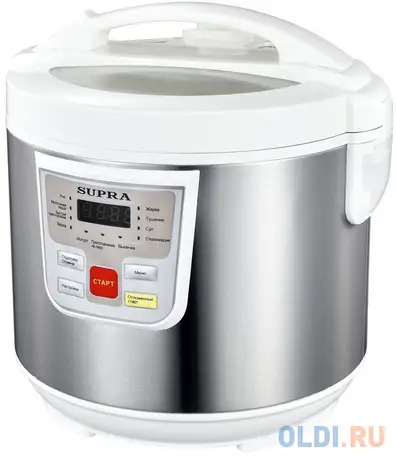 Мультиварка supra mcs-4114 900 вт 5 л серебристый белый, фотография 1