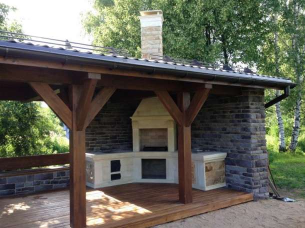 Барбекю комплекс, печь казан, мангал-камин, коптильня, тандыр, фотография 5