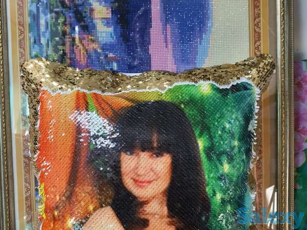 Подушка пайетки. Принт на подушку. Антистресс., фотография 1