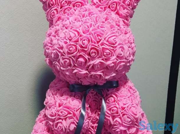 Зайчики, собаки и мишка из роз 3д подарки на 14 февраля, фотография 3