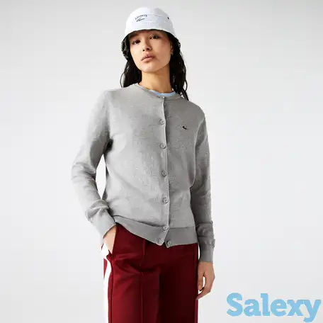 Женский хлопковый кардиган lacoste на пуговицах, фотография 1