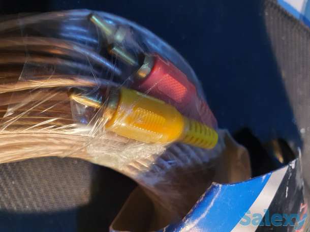 Кабель 3RCA Male-Male шнур, провод усиленный 15м DVD 3 тюльпана гелевый, фотография 1