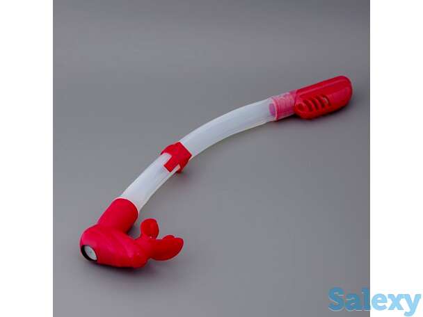 Трубка подводная sargan агидель (прозрачный силикон) т.красная, фотография 1