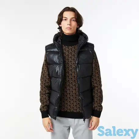 Мужская стёганая жилетка lacoste с капюшоном, фотография 1