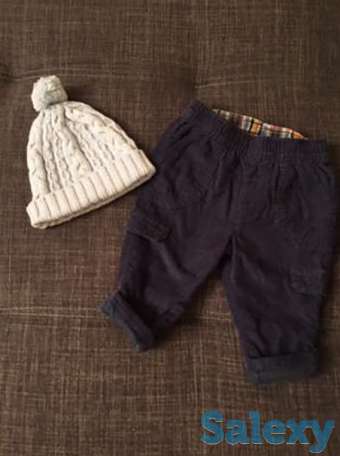 Детские вещи: вельветовые штаны и зимняя шапочка, фотография 1