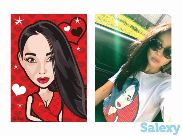 Портреты в мультяшном стиле на футболках, кружках, на пряниках и тортах, фотография 3