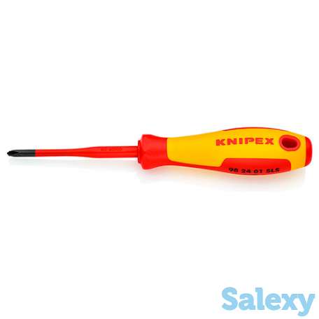 Отвертка для винтов тонкая с шлицем plusminus ph knipex kn-982401sls, фотография 2