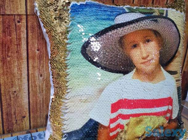 Подушка пайетки. Принт на подушку. Антистресс., фотография 4