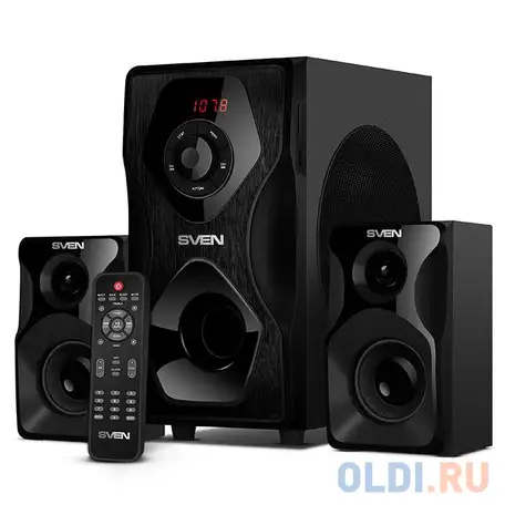 Колонки sven ms-2055,2.1 чёрный ((rms):30вт + 2x12.5 вт, fm-тюнер, usb/sd, дисплей,, фотография 1
