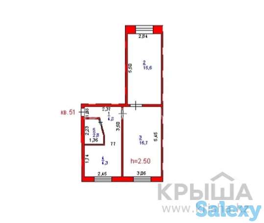 2х комнатная квартира, 44.2 м2, 1/5 этаж, Машхур-Жусупа 30, фотография 1