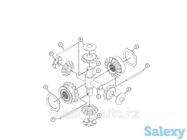 Дифференциал заднего и переднего моста на экскаватор-погрузчик Caterpillar 428 (C, D, E, F), 432 (C, D, E, F) Кат, Cat, фотография 1