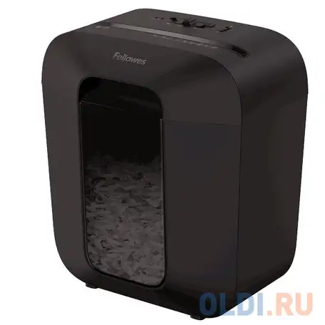 Шредер fellowes powershred lx25 черный (секр.p-4)/перекрестный/6лист./11.5лтр./скрепки/скобы/пл.карт, фотография 1