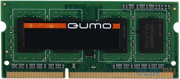 Оперативная память 4gb (1x4gb) pc3-12800 1600mhz ddr3 so-dimm cl11 qumo qum3s-4g1600c11, фотография 1