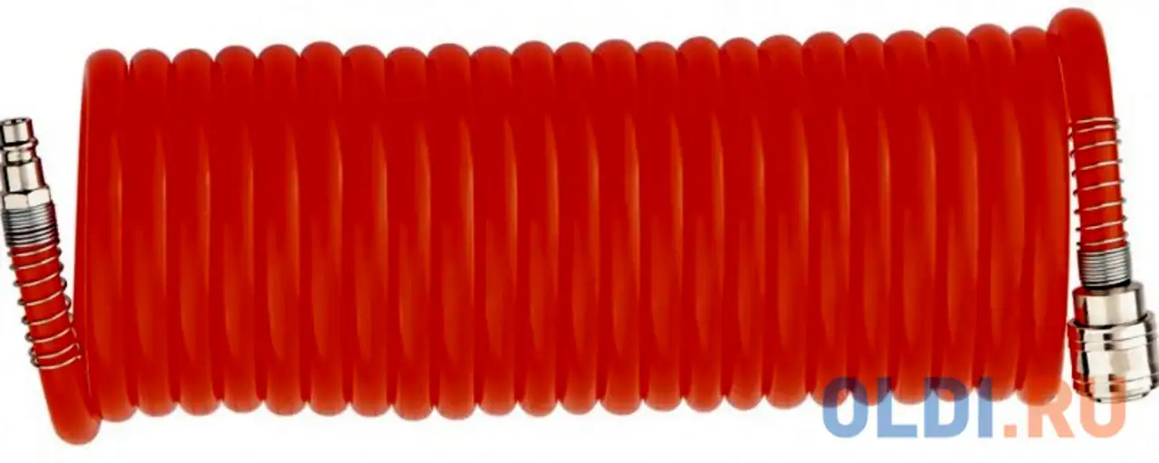 Шланг спиральный воздушный 8х12мм, 18 бар, с быстросъемными соединениями , 15, фотография 1