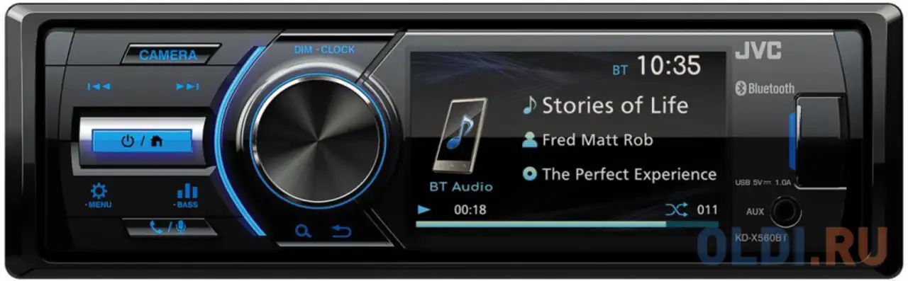 Автомагнитола jvc kd-x560bt 1din 4x45вт, фотография 1