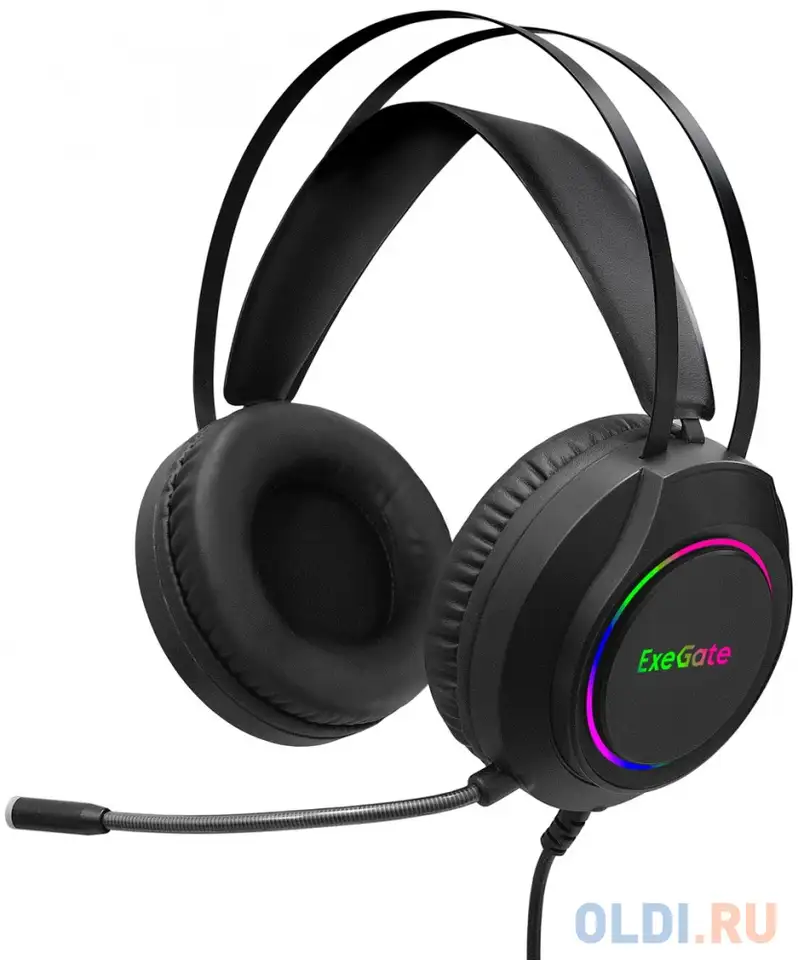 Игровая гарнитура exegate cosmos hs-702gl (объемный звук 7.1, длина кабеля 2.5м,, фотография 1