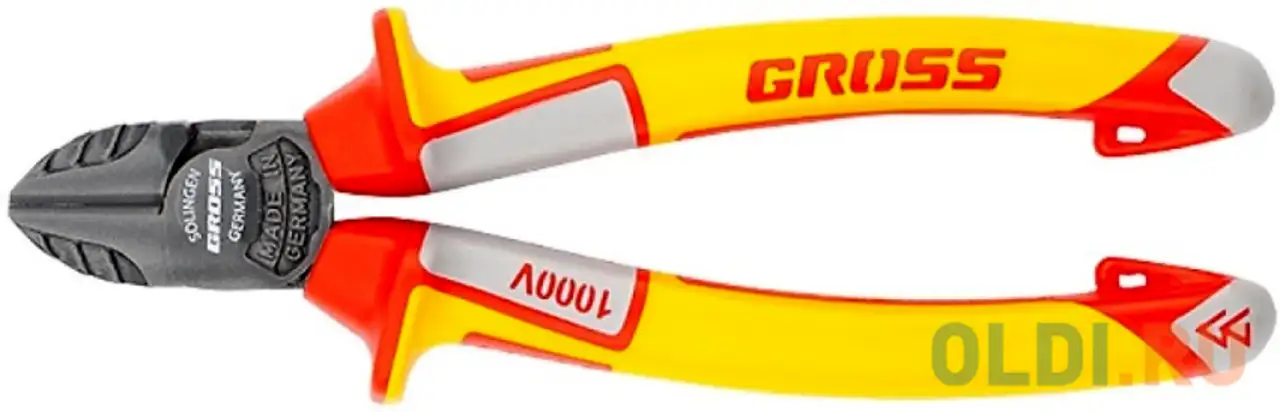 Бокорезы gross 17582  диэлектрические рукоятки до 1000в трехкомпонентные рукоятки 180мм, фотография 1