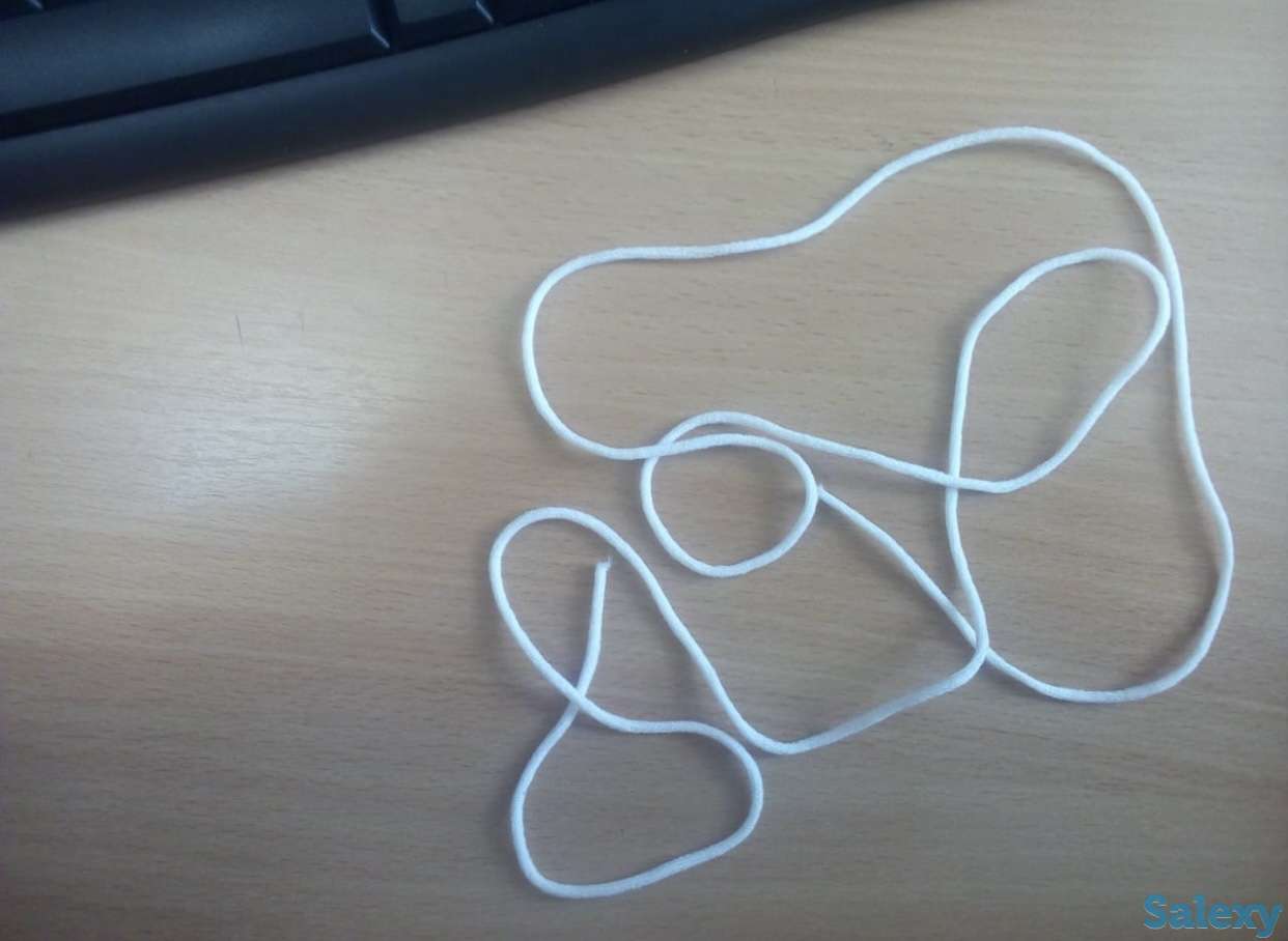 шнур эластичный белый длямасок, фотография 1