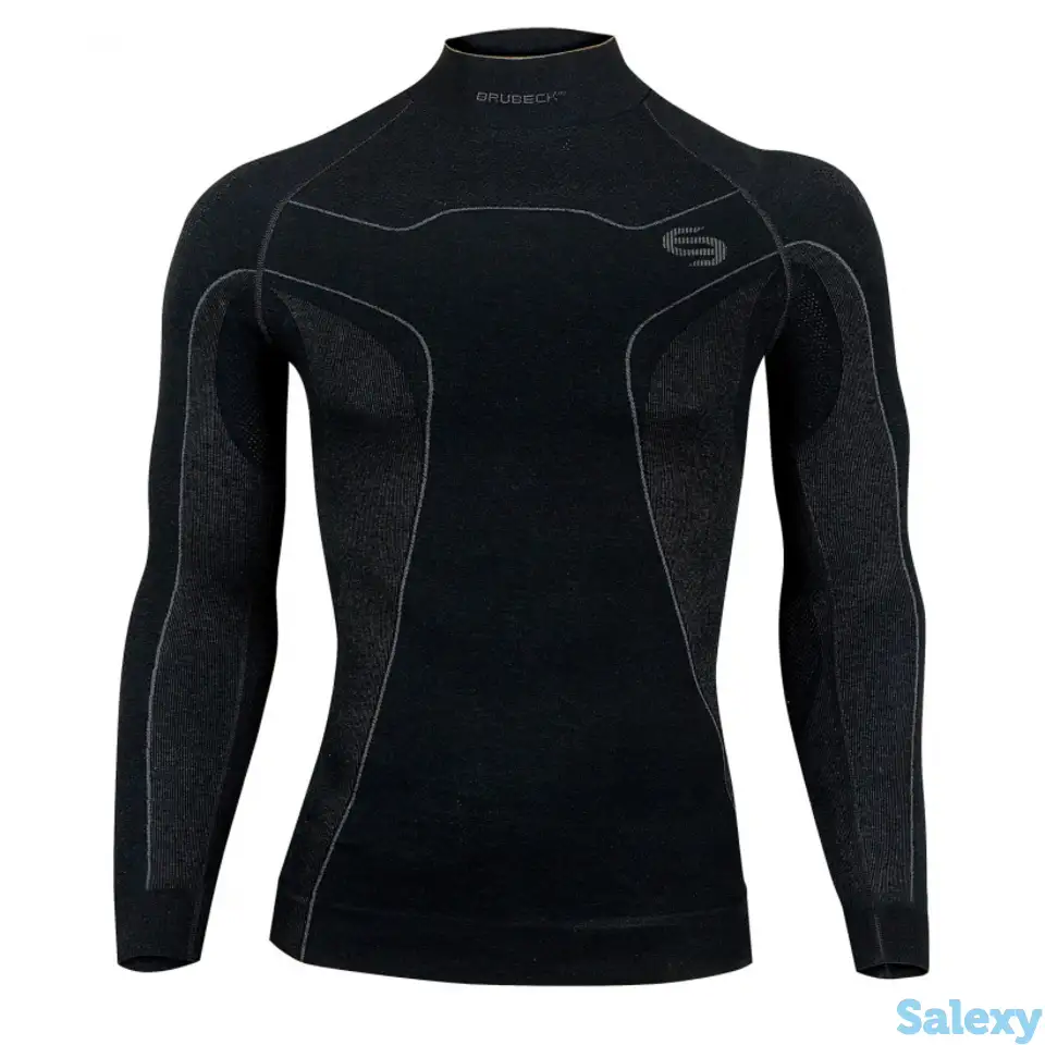 Термокофта brubeck men soft merino black, фотография 2