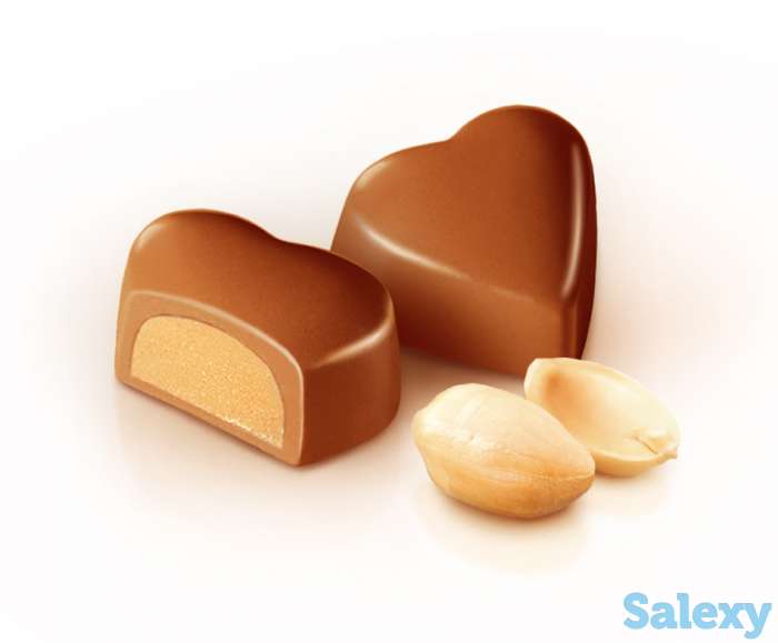Конфеты шоколадные в форме сердечка с ореховым кремом, фотография 3