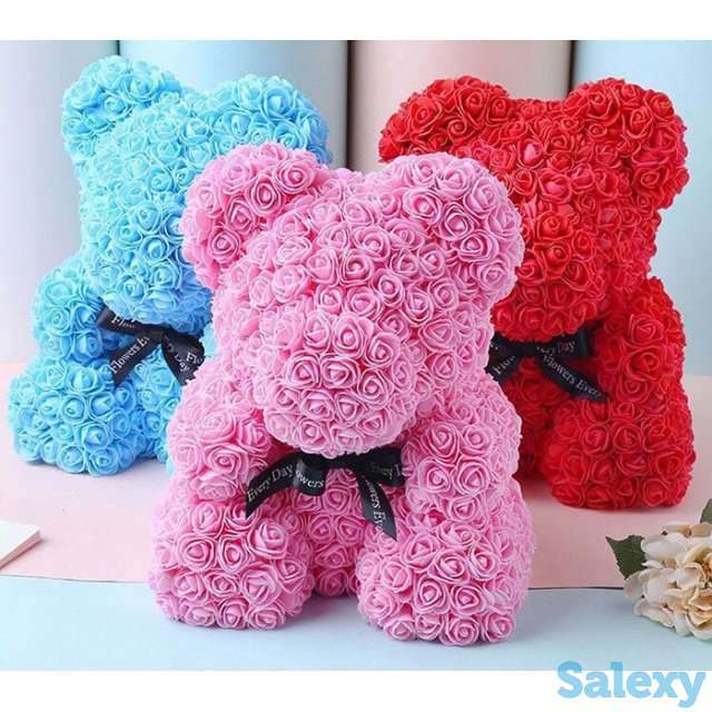Зайчики, собаки и мишка из роз 3д подарки на 14 февраля, фотография 5