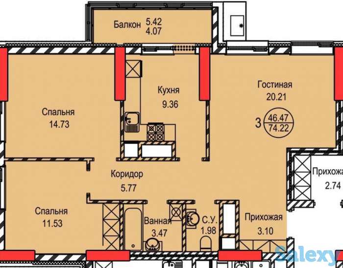 3-х комнатная квартира на Улы Дала 36 рядом с ЭКСПО, фотография 12