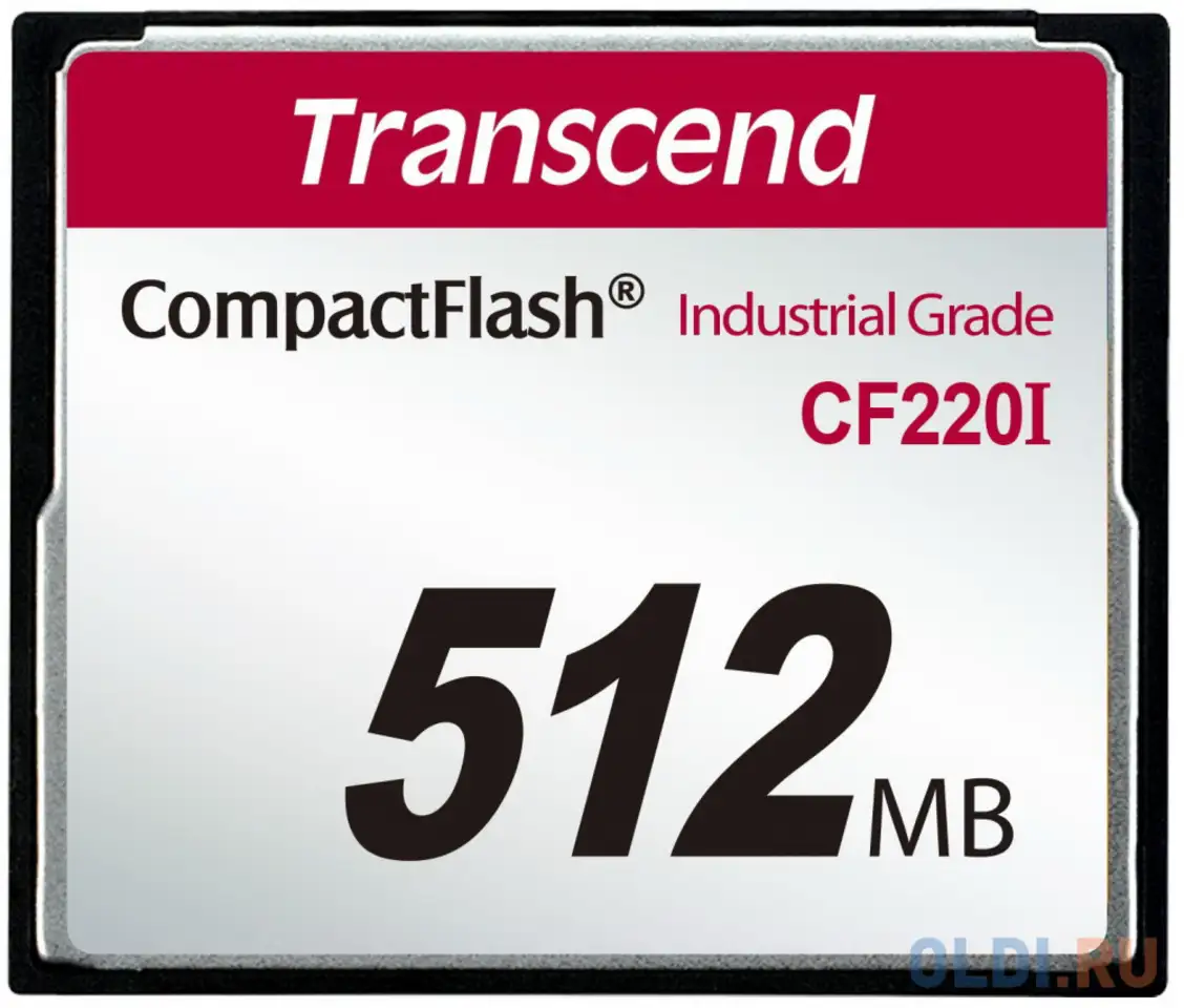 Промышленная карта памяти compactflash transcend 220i, 512 мб slc, темп. режим, фотография 1