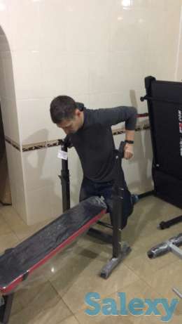 Многофункциональная складная скамья для штанги и гантелей брусья, фотография 8