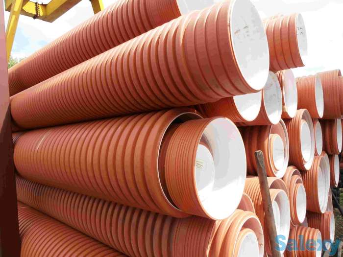 Полипропиленовые  гофрированные  трубы для наружной и  ливневой канализации, фотография 1