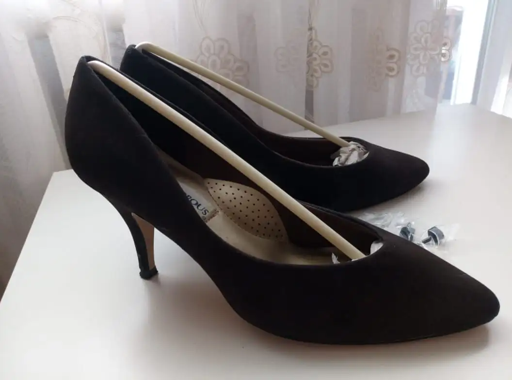 Туфли женские из темно-коричневого нубука, размер 39, фотография 1