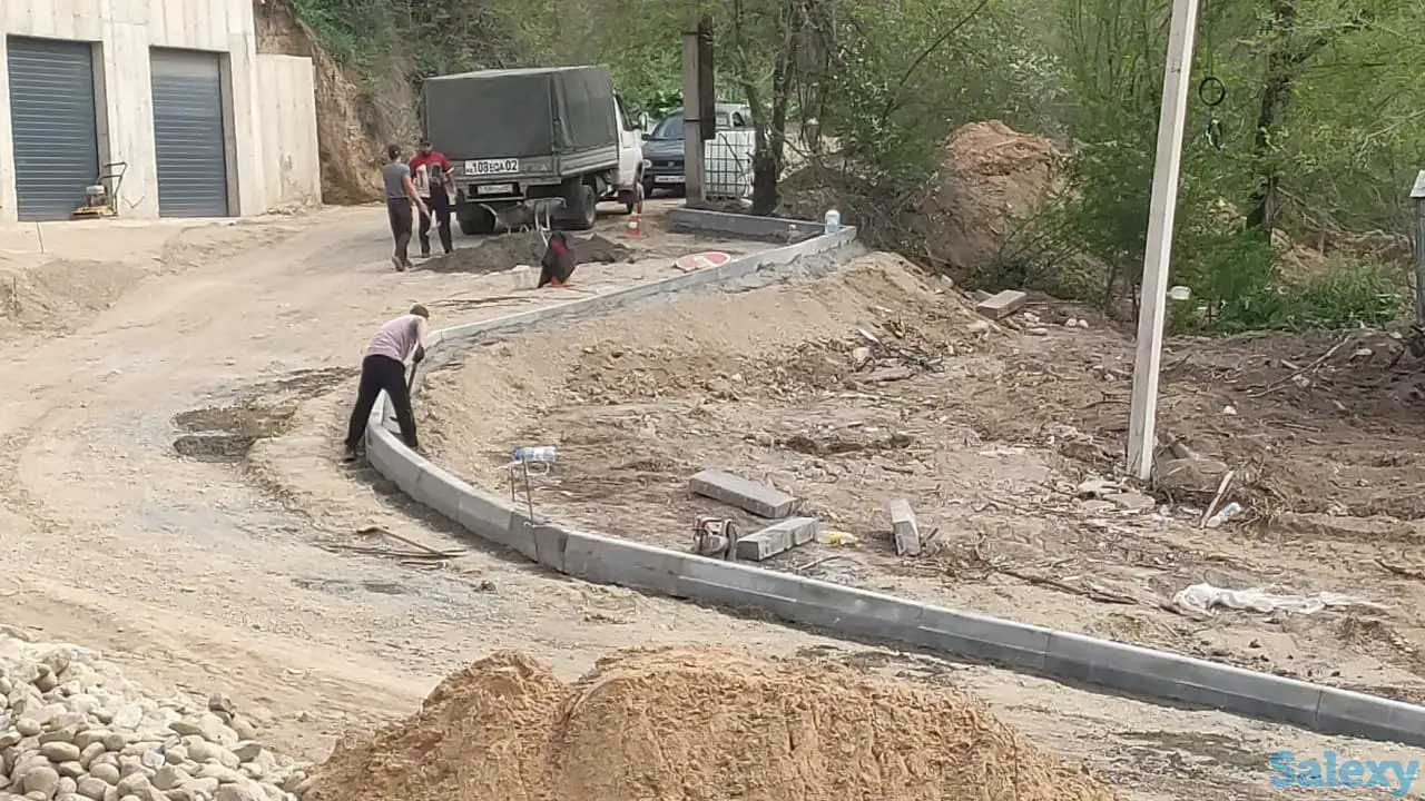 Монтаж бордюров, лотков, асфальтирование, парковки, благоустройство, фотография 2