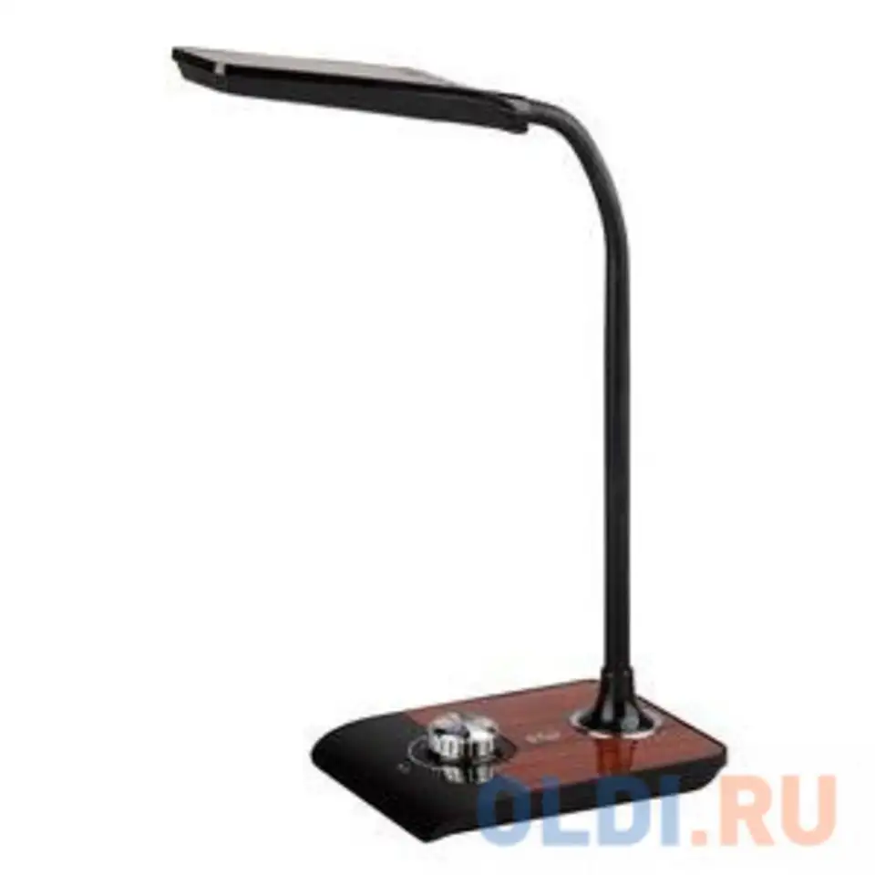 Эра б0033306 настольный светодиодный светильник nled-473-10w-bk черный с деревом {дизайн 