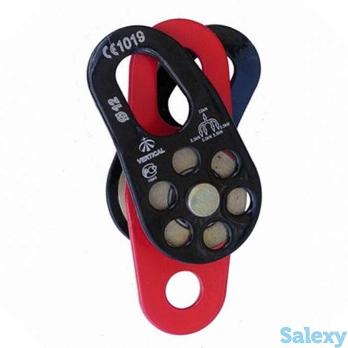 Блок-ролик вертикаль двойной с подшипником сталь, фотография 1