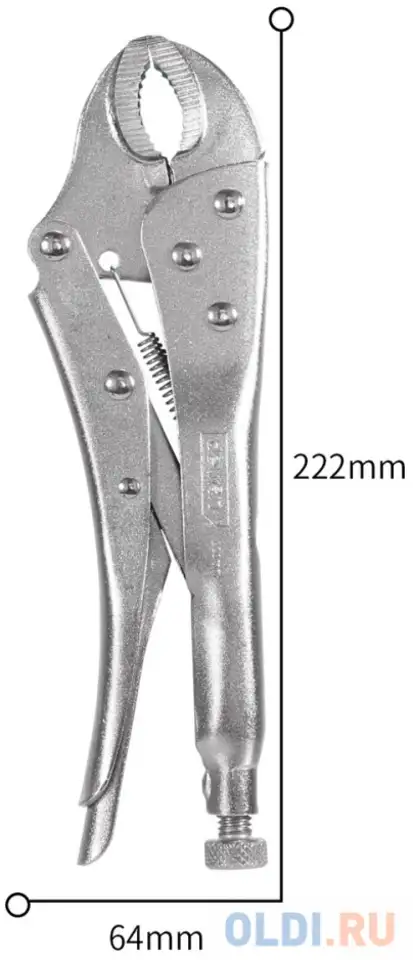 Зажимные клещи deli dl2001 10" длина 222 мм. рабочий ход 50, фотография 1