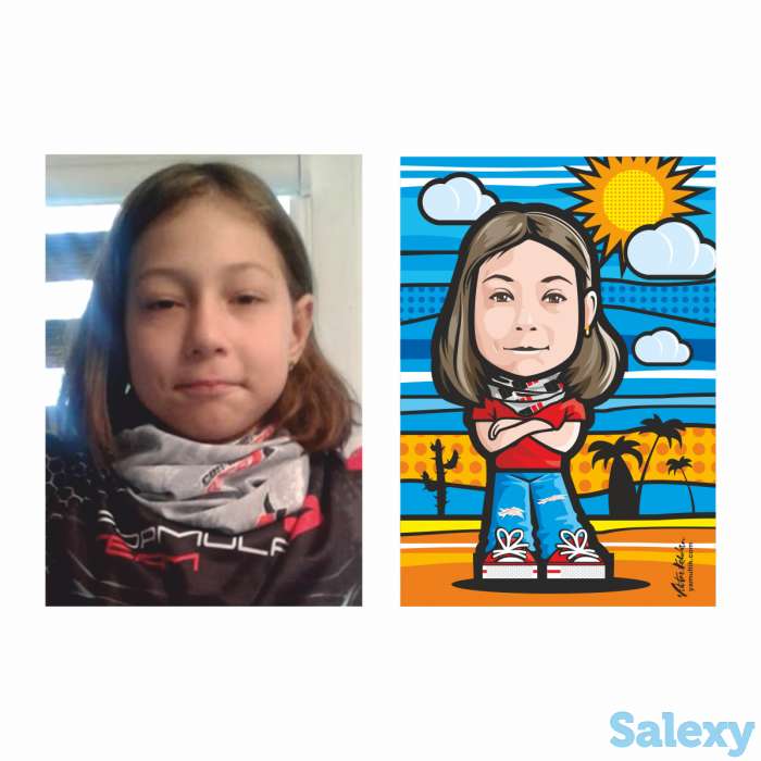 Портреты в мультяшном стиле на футболках, кружках, на пряниках и тортах, фотография 9