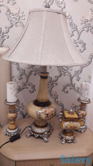 Настольная лампа с подсвечниками и шкатулкой, фотография 1