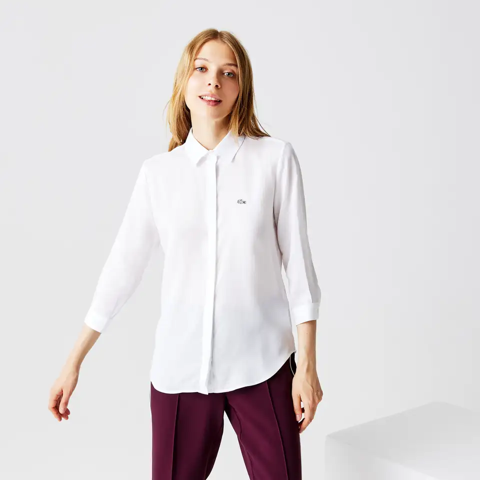 Женская рубашка lacoste regular fit, фотография 1