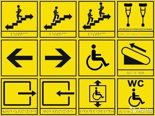 Тактильные пиктограмма с текстом Брайля Размер: 20х20см Материал: Акрил, фотография 1