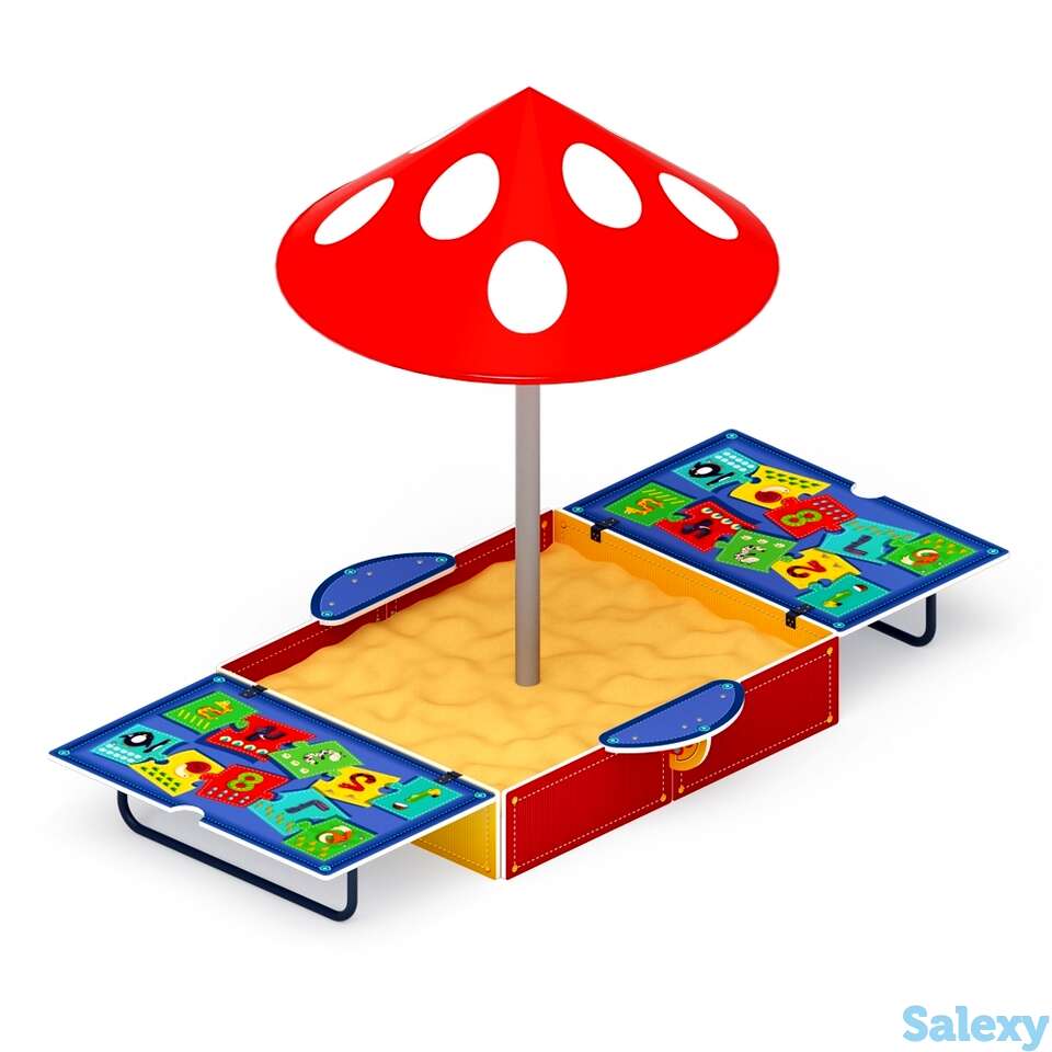 Песочница арифметика с крышкой и грибком (средняя) ио 5.01.10-07, фотография 1