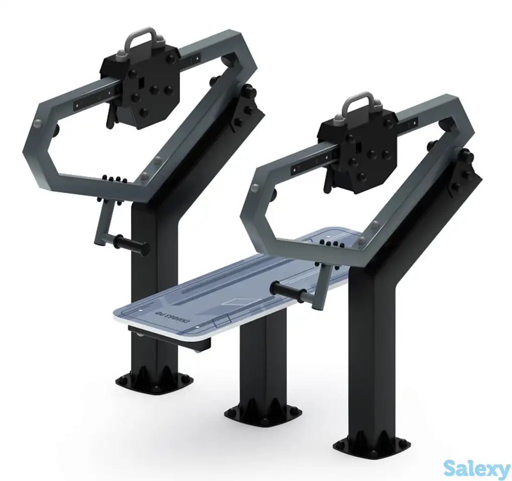 Жим лежа (серый) - уличный тренажер - ст 026-13, фотография 1