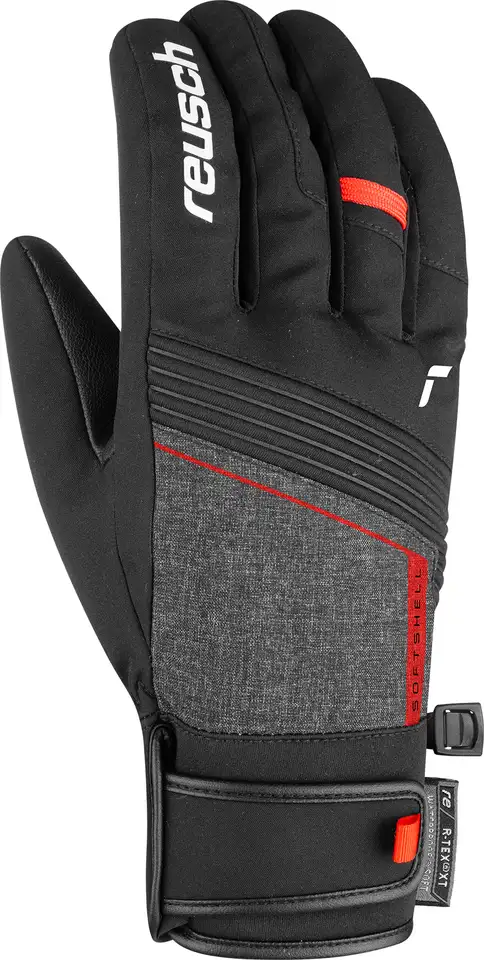 Перчатки reusch 21-22 luca r-tex xt black/black melange/fire red, фотография 19
