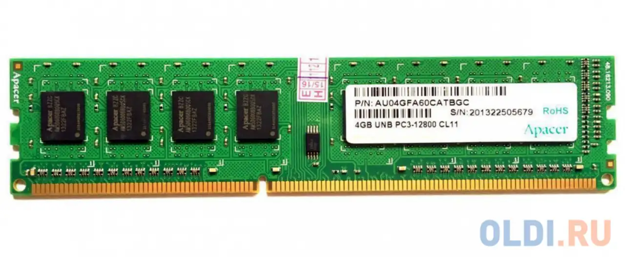 Оперативная память для компьютера apacer au04gfa60catbgc dimm 4gb ddr3 1600 mhz, фотография 1