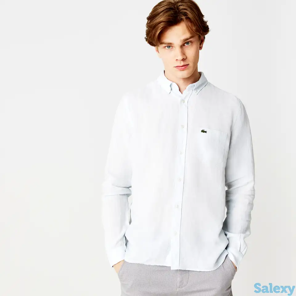 Мужская льяная рубашка lacoste regular fit, фотография 1