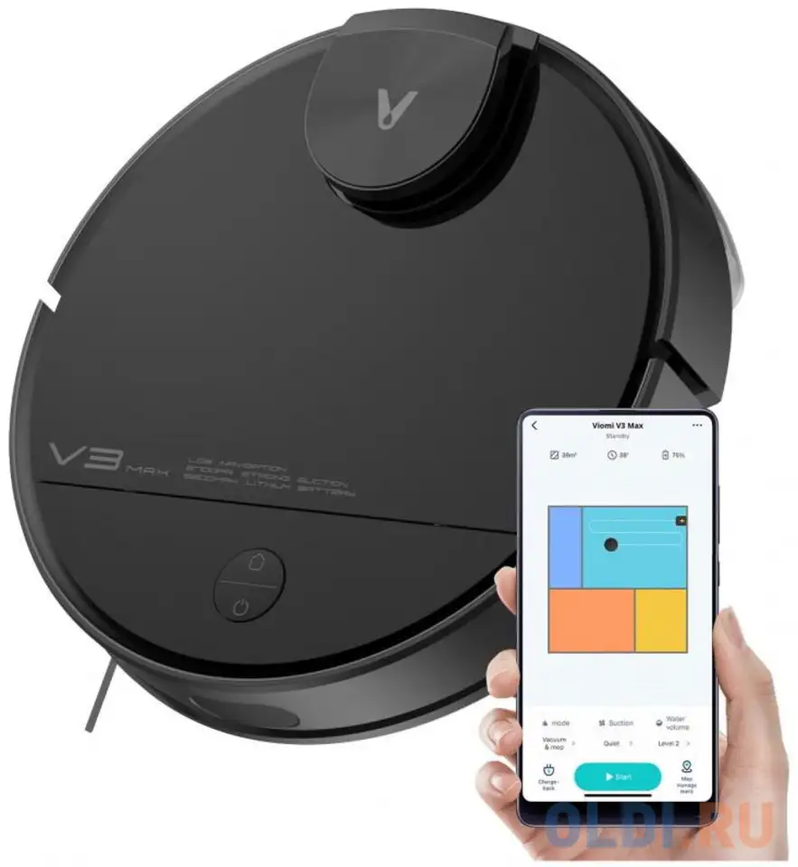 Робот-пылесос viomi v3 max сухая влажная уборка чёрный, фотография 1