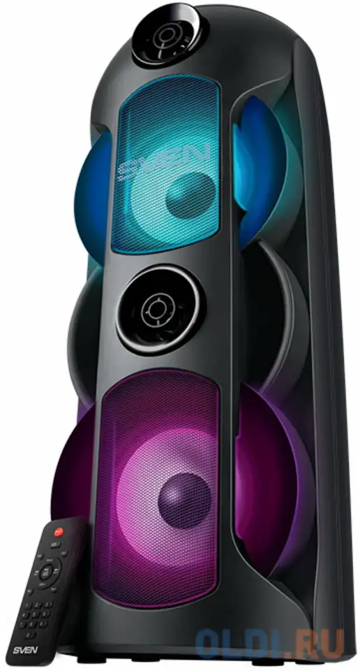 Мобильные колонки sven ps-720 2.0 чёрные (2x40w, mini jack, usb, bluetooth,, фотография 1